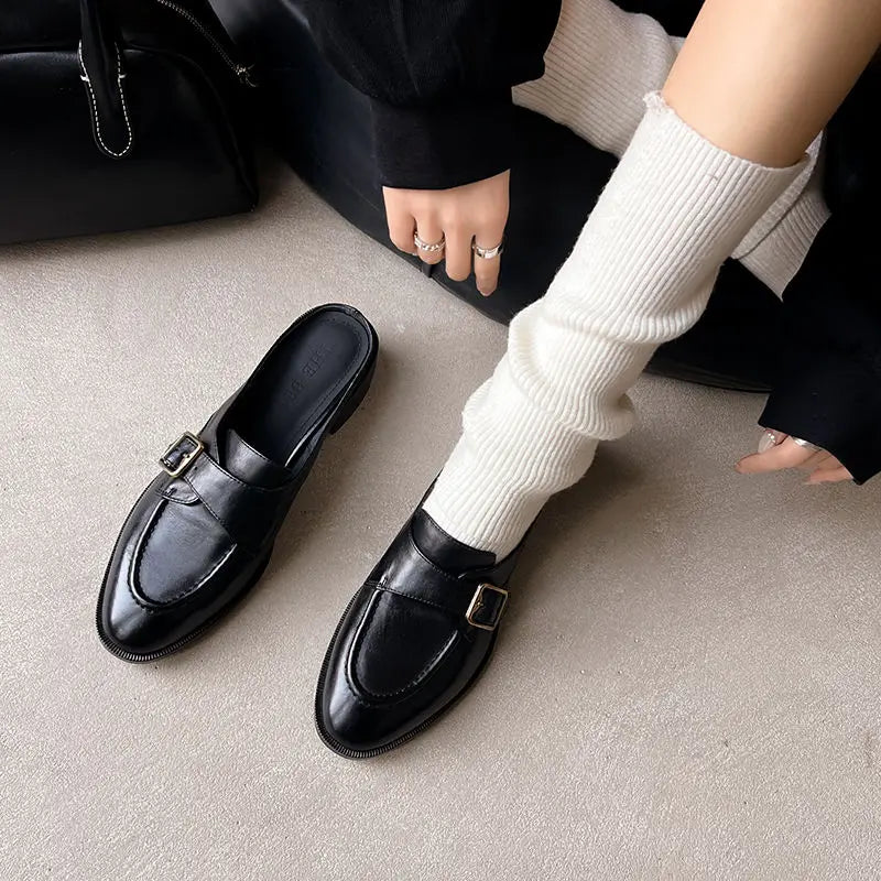 Mule en Cuir pour Femme Élégance Rétro "La Renaissance"