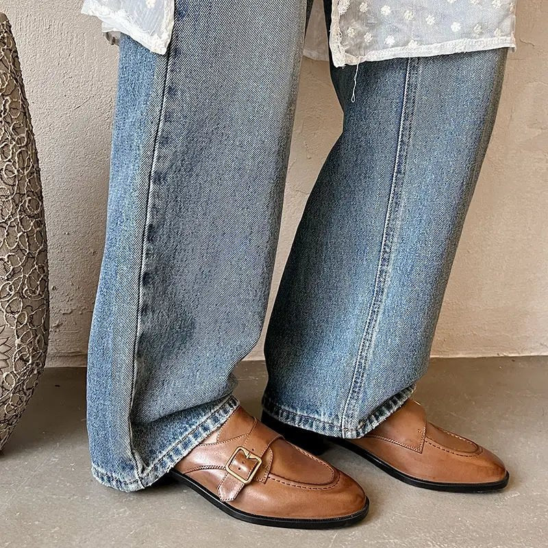 Mule en Cuir pour Femme Élégance Rétro "La Renaissance"