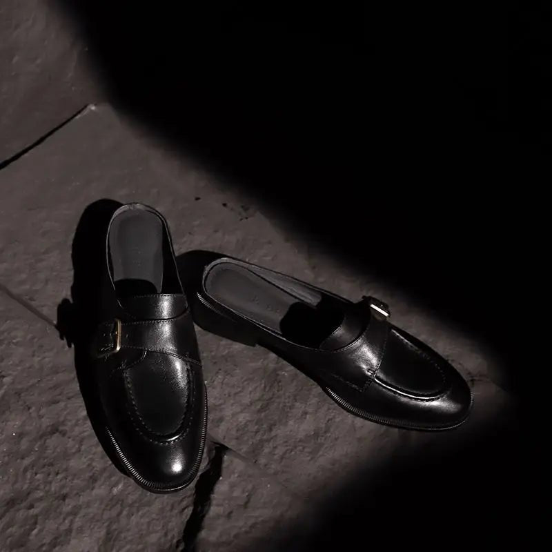 Mule en Cuir pour Femme Élégance Rétro "La Renaissance"