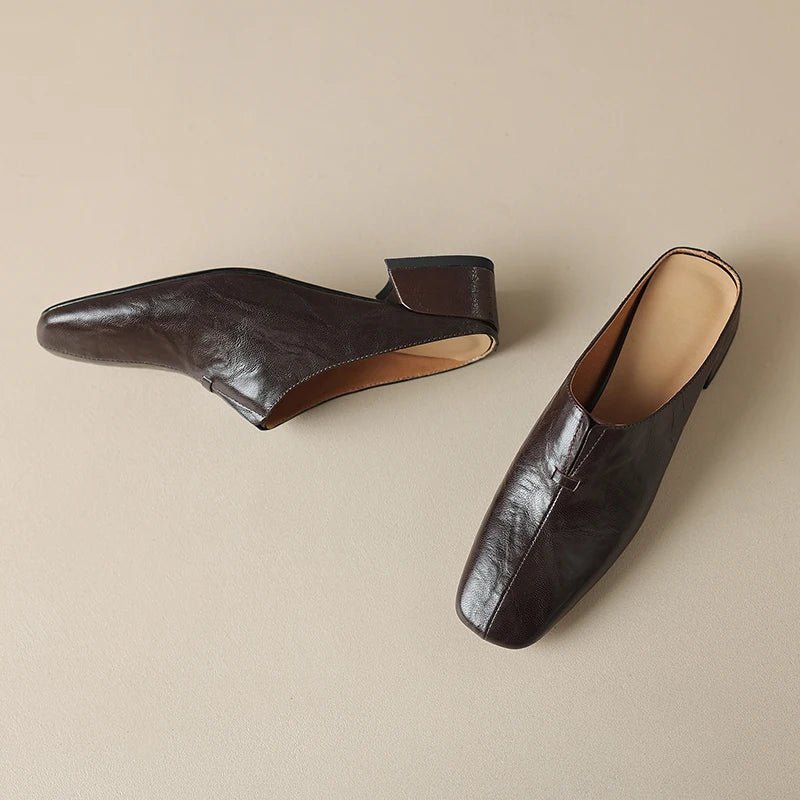 Mule en Cuir pour Femme Élégante "La Resplendissante"