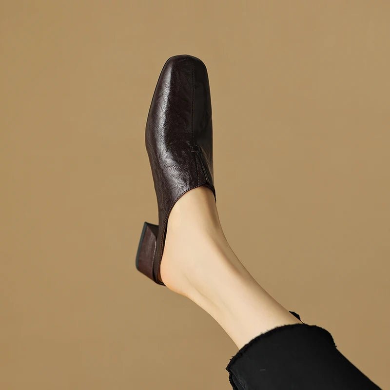 Mule en Cuir pour Femme Élégante "La Resplendissante"