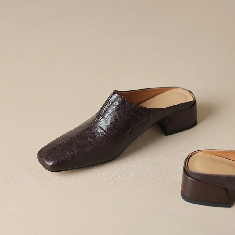 Mule en Cuir pour Femme Élégante "La Resplendissante"