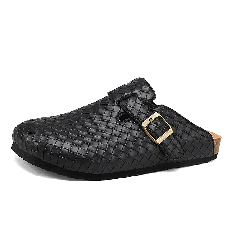 Mules en cuir pour homme "La Tressée" - Restaur Cuirs