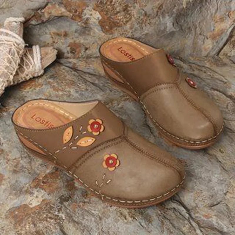 Mules pour femmes en cuir "La Bohème" - Restaur Cuirs