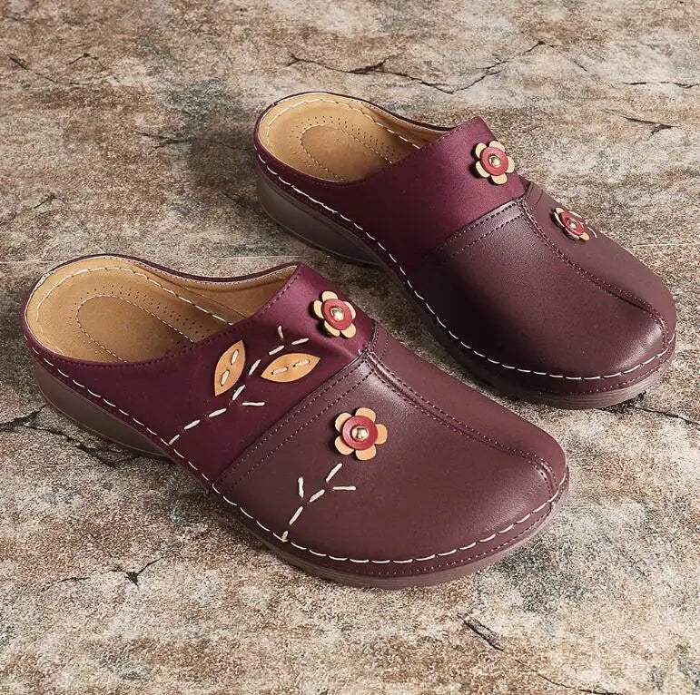 Mules pour femmes en cuir "La Bohème" - Restaur Cuirs