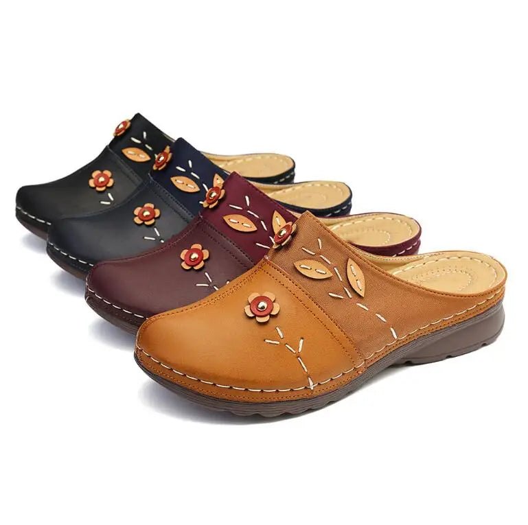 Mules pour femmes en cuir "La Bohème" - Restaur Cuirs