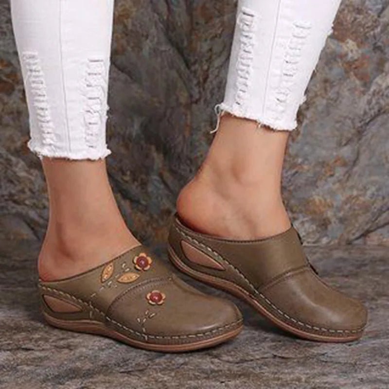 Mules pour femmes en cuir "La Bohème" - Restaur Cuirs