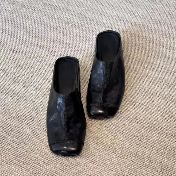 Mules pour femmes en cuir "La Délicate" - Restaur Cuirs