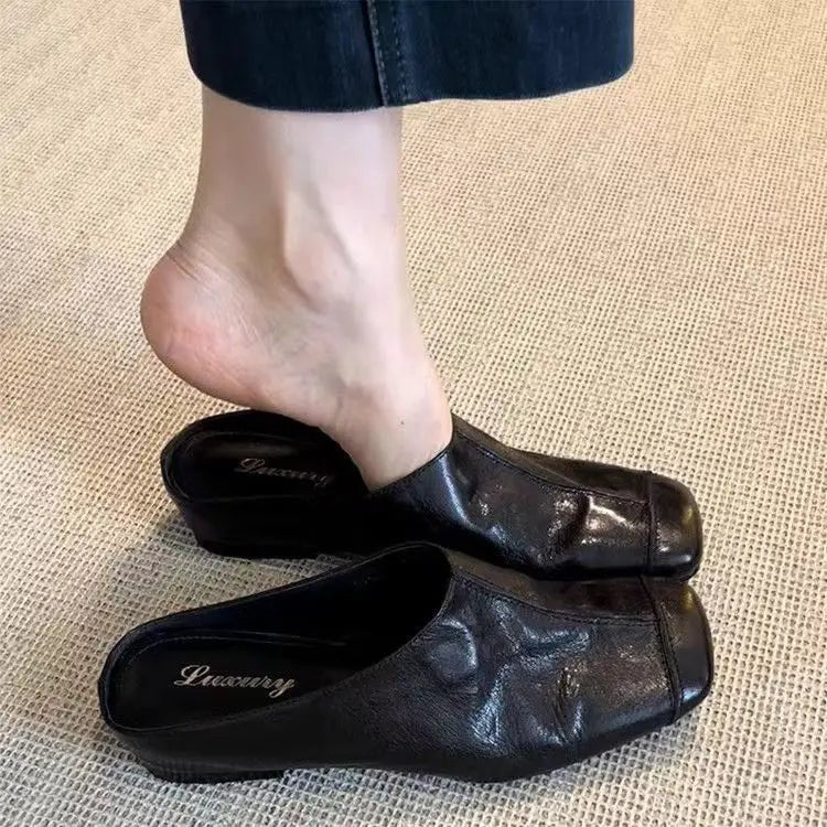 Mules pour femmes en cuir "La Délicate" - Restaur Cuirs