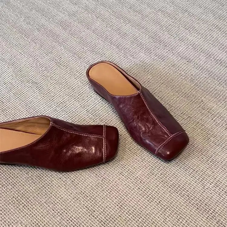 Mules pour femmes en cuir "La Délicate" - Restaur Cuirs