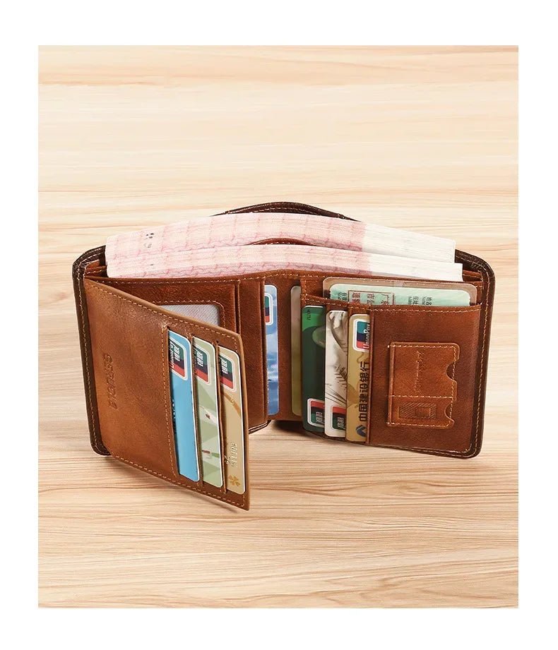 Porte - monnaie en cuir pour homme "Le Veilleur" - Restaur Cuirs