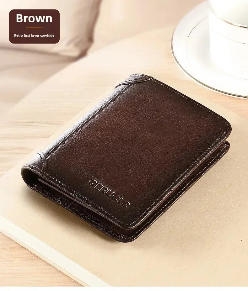 Porte - monnaie en cuir pour homme "Le Veilleur" - Restaur Cuirs