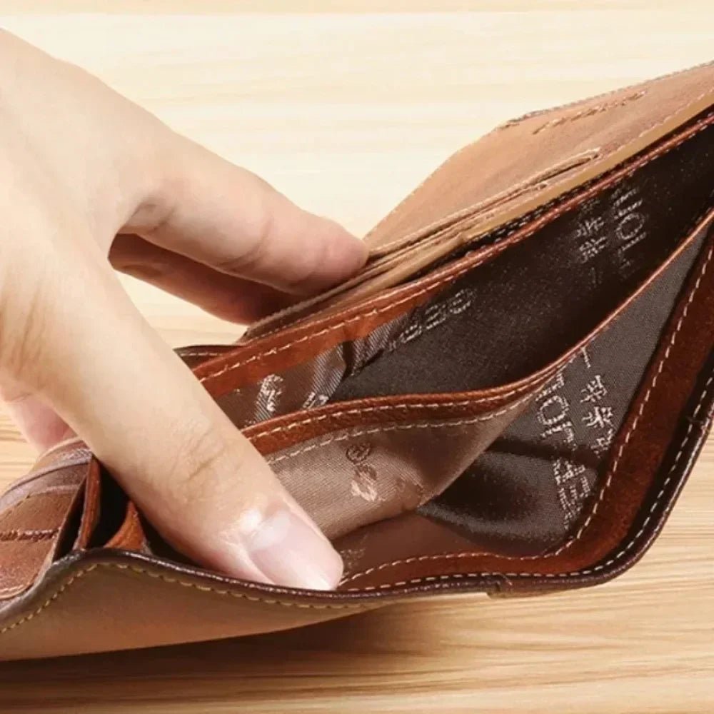 Porte - monnaie en cuir pour homme "Le Veilleur" - Restaur Cuirs