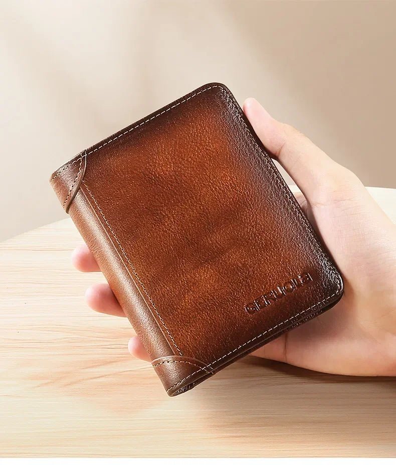 Porte - monnaie en cuir pour homme "Le Veilleur" - Restaur Cuirs