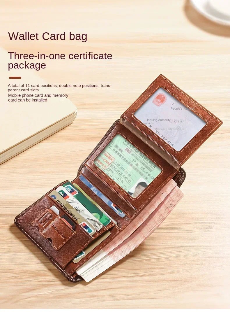 Porte - monnaie en cuir pour homme "Le Veilleur" - Restaur Cuirs