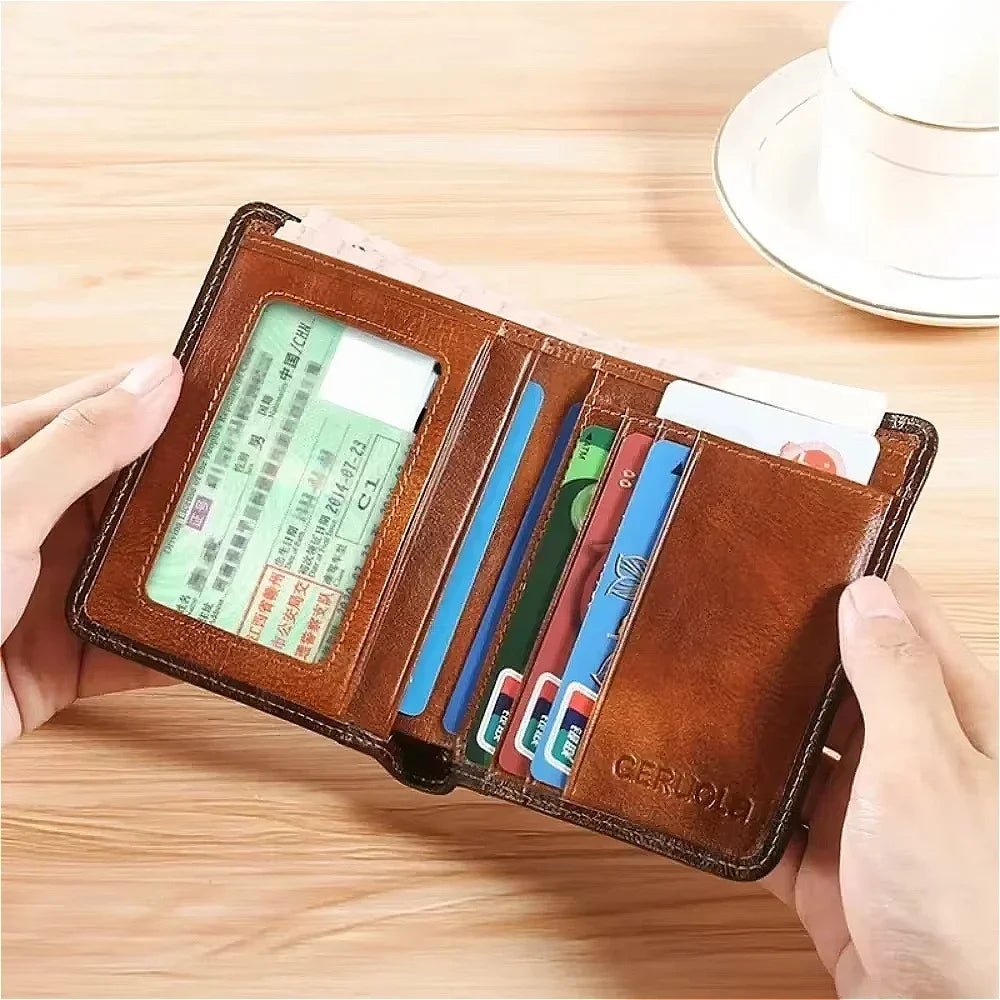 Porte - monnaie en cuir pour homme "Le Veilleur" - Restaur Cuirs