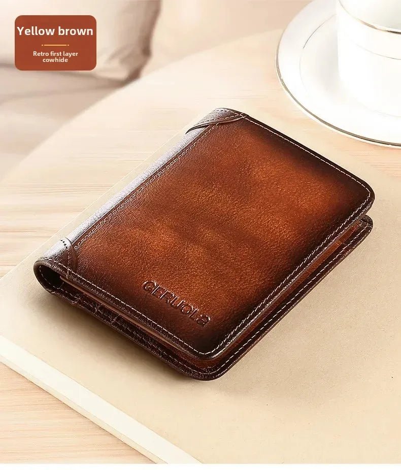 Porte - monnaie en cuir pour homme "Le Veilleur" - Restaur Cuirs