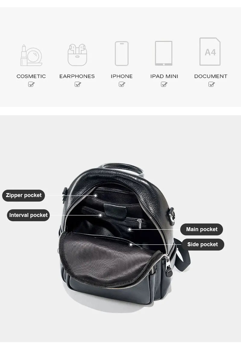 Sac à Dos Cuir Femme élégant "La Améthyste"