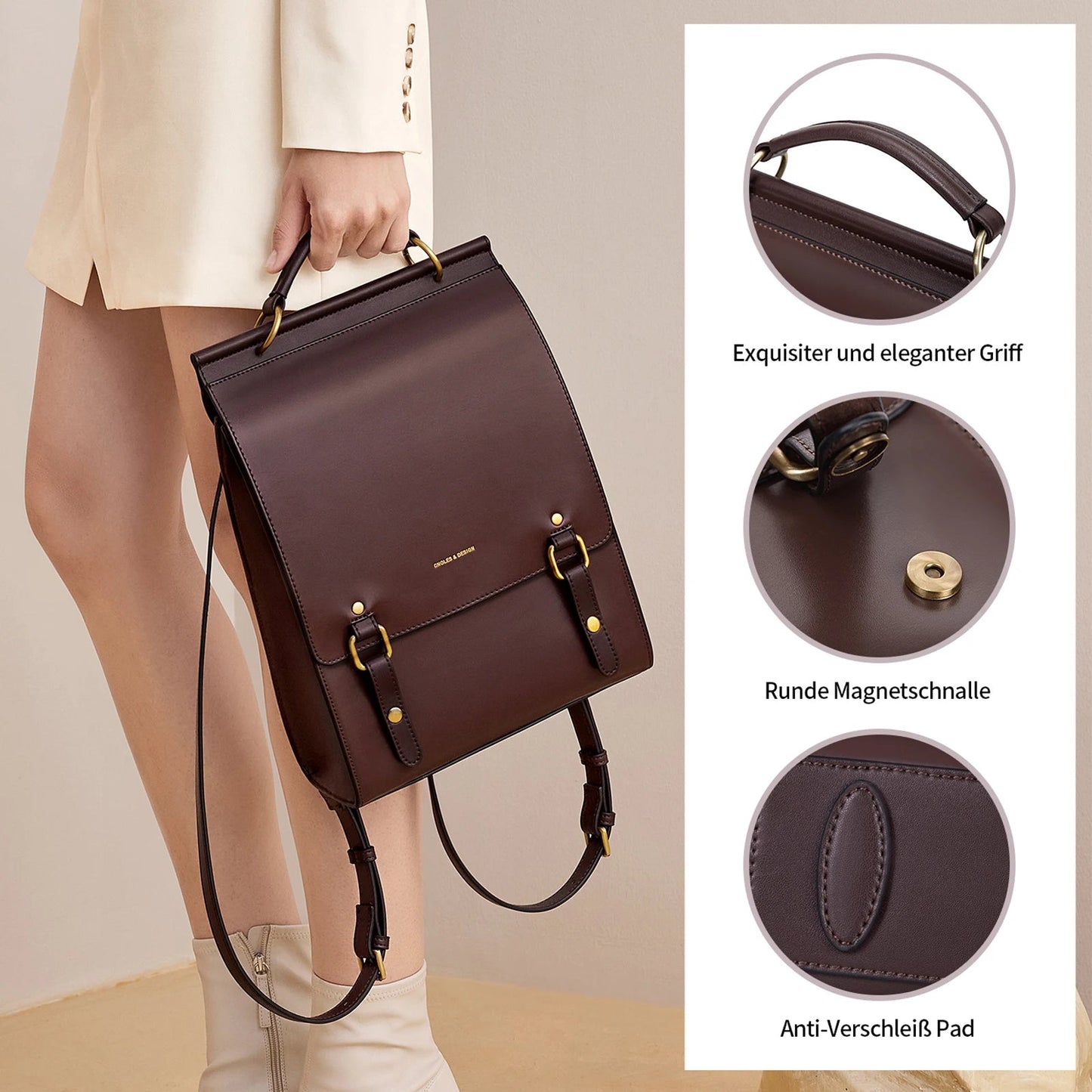 Sac à Dos Cuir Femme élégant "La Pionnière"
