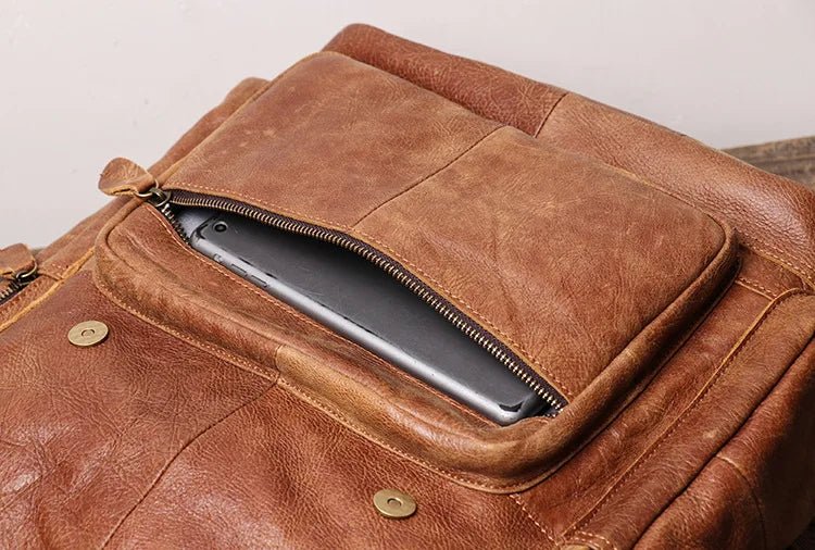 Sac à Dos Cuir Homme "Le Discret" - Restaur Cuirs