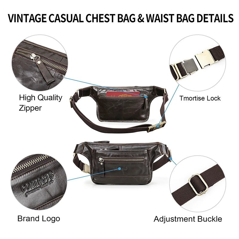 Sac Banane Homme Cuir Pratique et Élégant "Le Coursier" - Restaur Cuirs