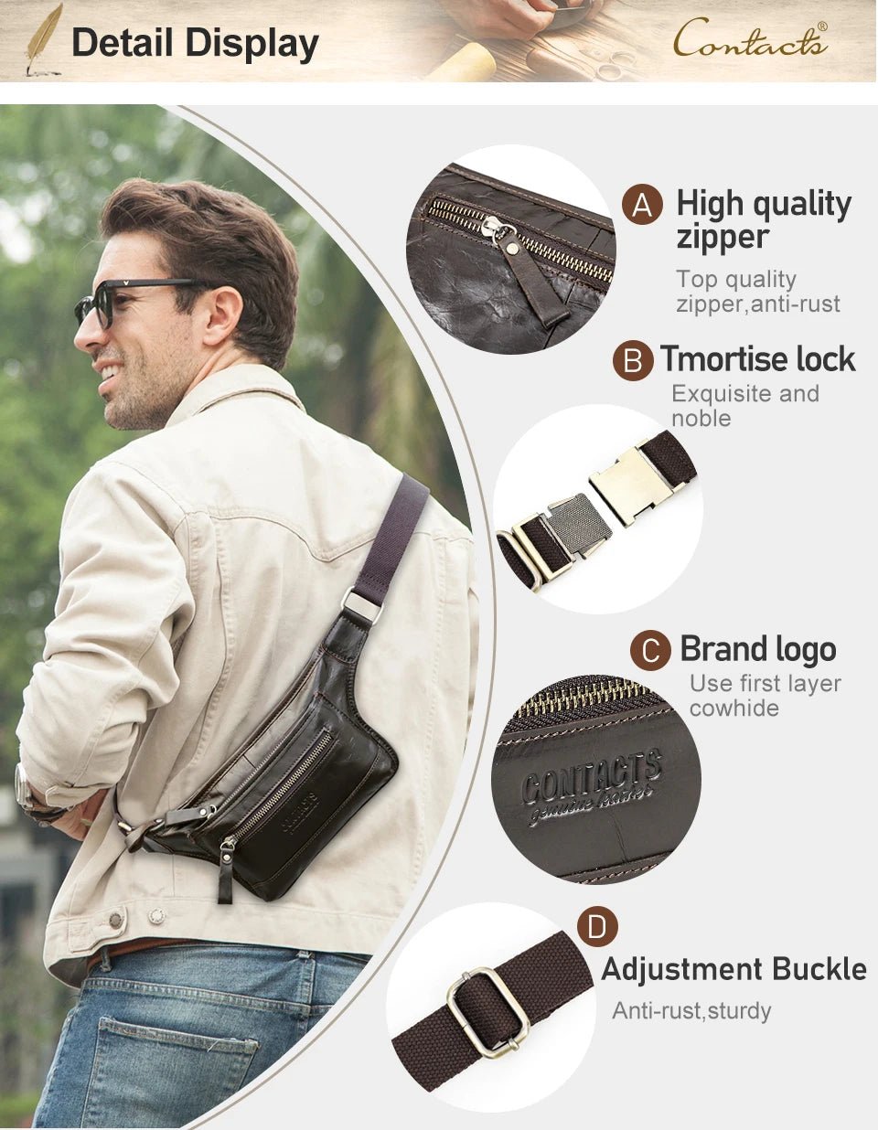 Sac Banane Homme Cuir Pratique et Élégant "Le Coursier" - Restaur Cuirs