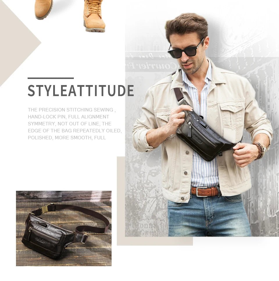 Sac Banane Homme Cuir Pratique et Élégant "Le Coursier" - Restaur Cuirs