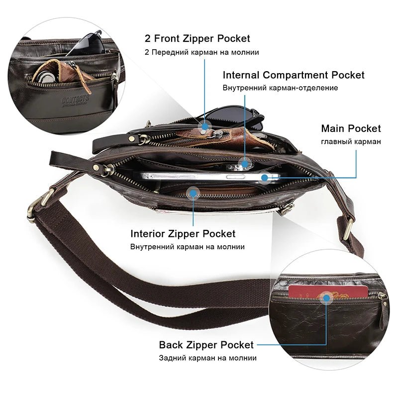 Sac Banane Homme Cuir Pratique et Élégant "Le Coursier" - Restaur Cuirs
