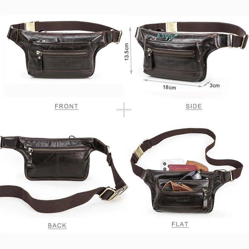 Sac Banane Homme Cuir Pratique et Élégant "Le Coursier" - Restaur Cuirs