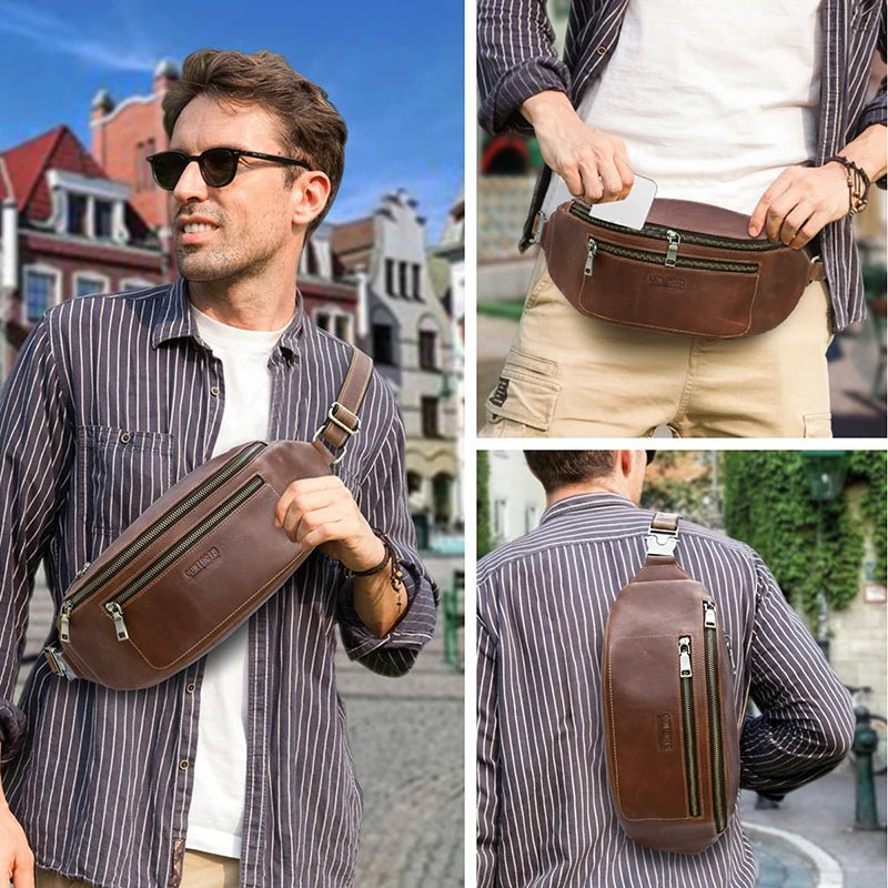 Sac Banane Homme Cuir pratique "Le Vanguard" - Restaur Cuirs