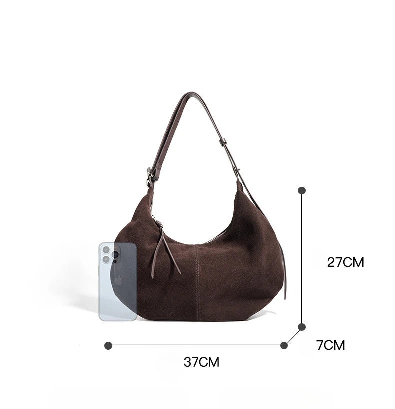 Sac Bandoulière en Cuir Femme Hobo "La Contemporaine" - Restaur Cuirs