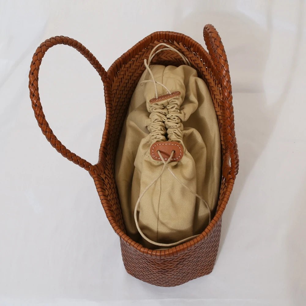 Sac Bandoulière en Cuir Femme Tressé "La Divina" - Restaur Cuirs