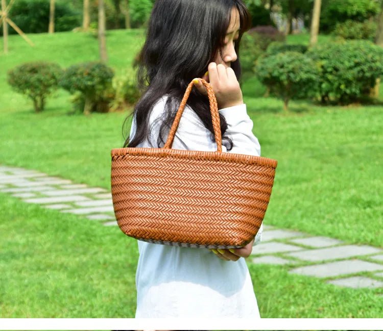 Sac Bandoulière en Cuir Femme Tressé "La Divina" - Restaur Cuirs