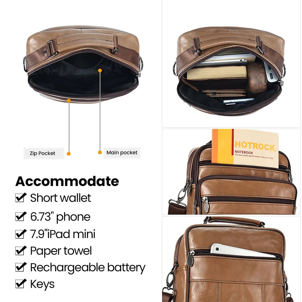 Sac Cuir Bandoulière Homme "Le Baroudeur" - Restaur Cuirs