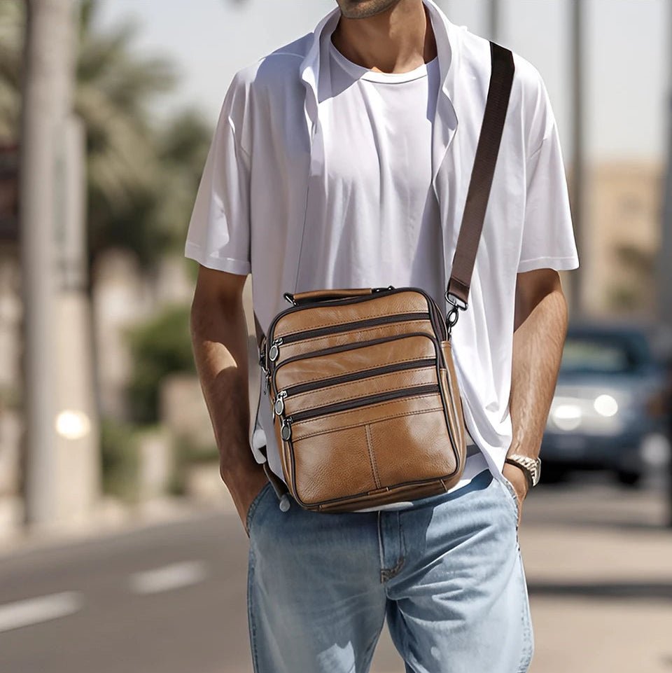 Sac Cuir Bandoulière Homme "Le Baroudeur" - Restaur Cuirs