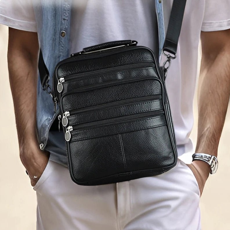 Sac Cuir Bandoulière Homme "Le Baroudeur" - Restaur Cuirs