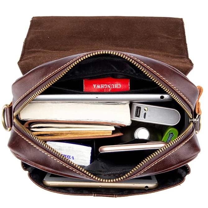 Sac en Bandoulière en Cuir pour Homme "Le Gentleman" - Restaur Cuirs