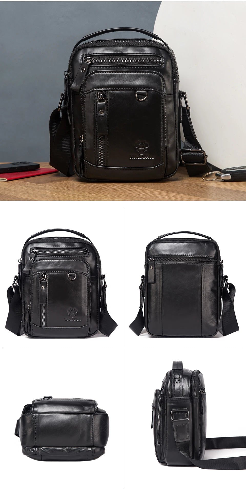 Sac en bandoulière homme en cuir "Le Passe-Partout"