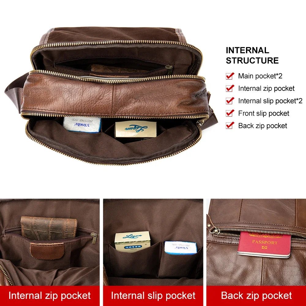 Sac en Cuir Bandoulière pour Homme "Le Citadin" - Restaur Cuirs