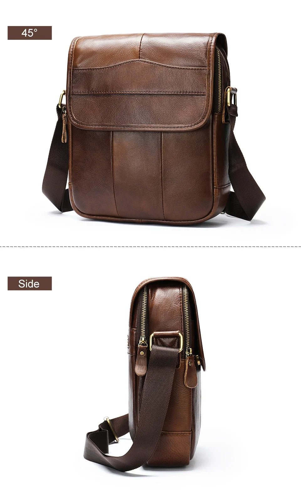 Sac en Cuir Bandoulière pour Homme "Le Citadin" - Restaur Cuirs