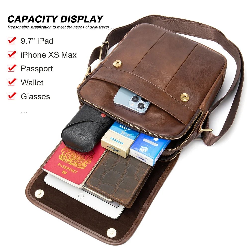 Sac en Cuir Bandoulière pour Homme "Le Citadin" - Restaur Cuirs
