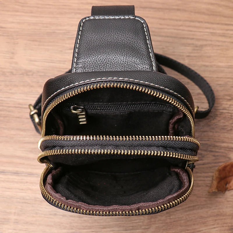 Sacoche Homme Cuir compacte "Le Tacticien" - Restaur Cuirs