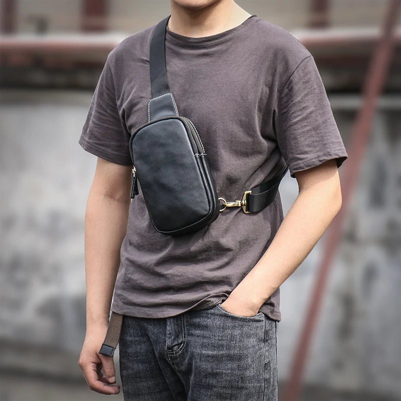 Sacoche Homme Cuir compacte "Le Tacticien" - Restaur Cuirs