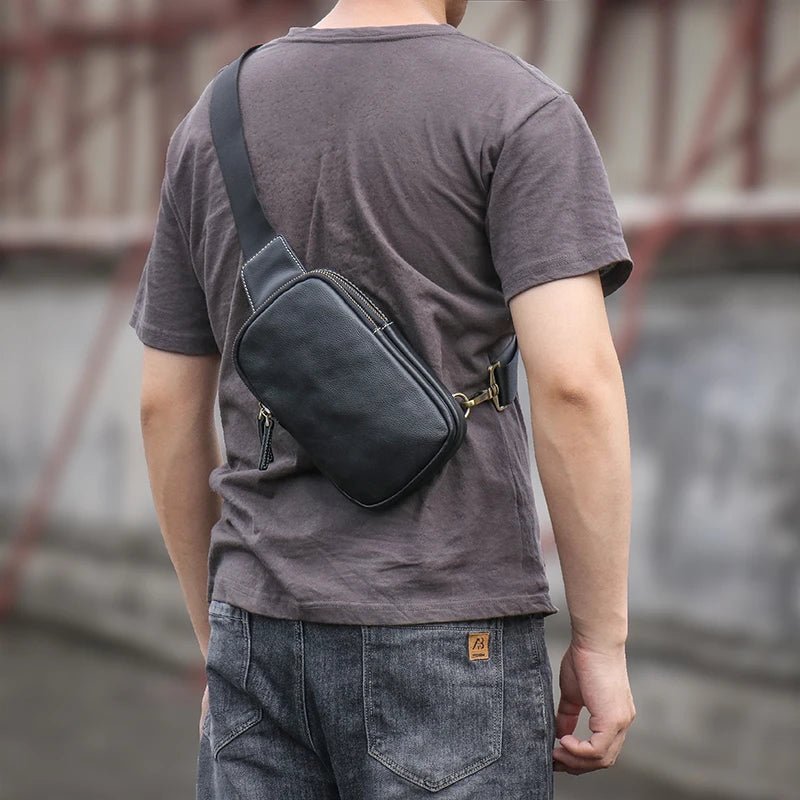 Sacoche Homme Cuir compacte "Le Tacticien" - Restaur Cuirs