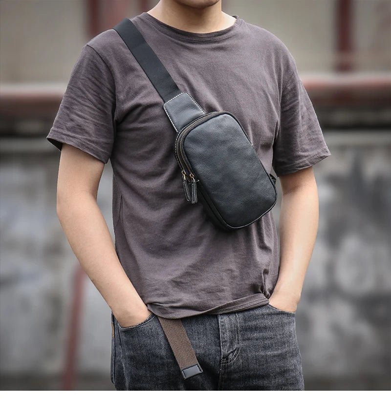 Sacoche Homme Cuir compacte "Le Tacticien" - Restaur Cuirs