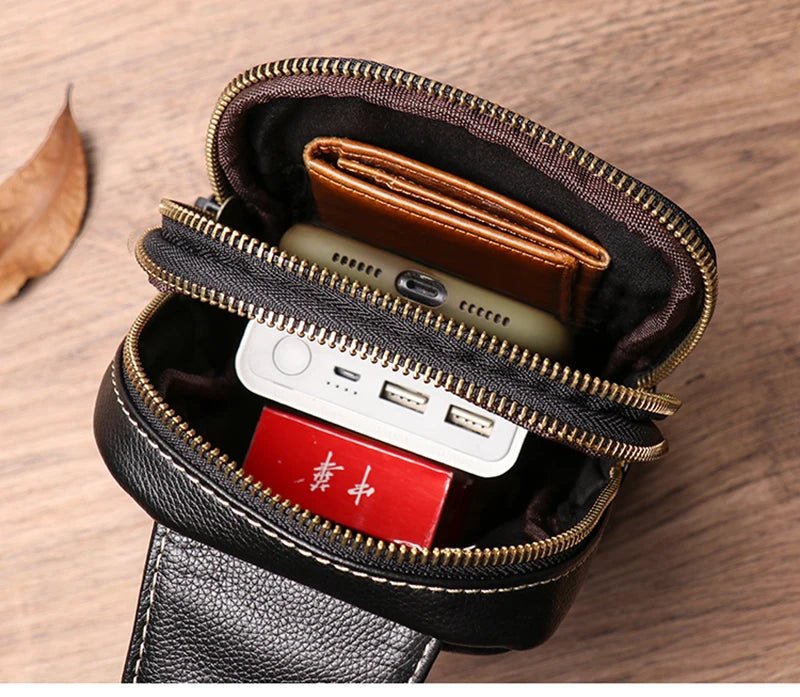 Sacoche Homme Cuir compacte "Le Tacticien" - Restaur Cuirs