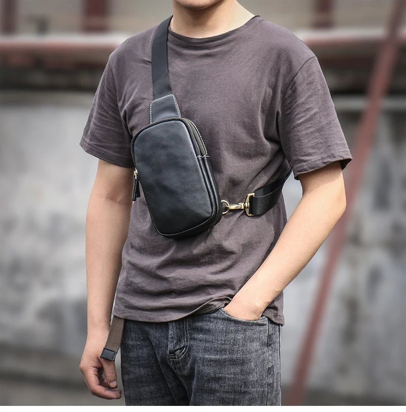 Sacoche Homme Cuir compacte "Le Tacticien" - Restaur Cuirs