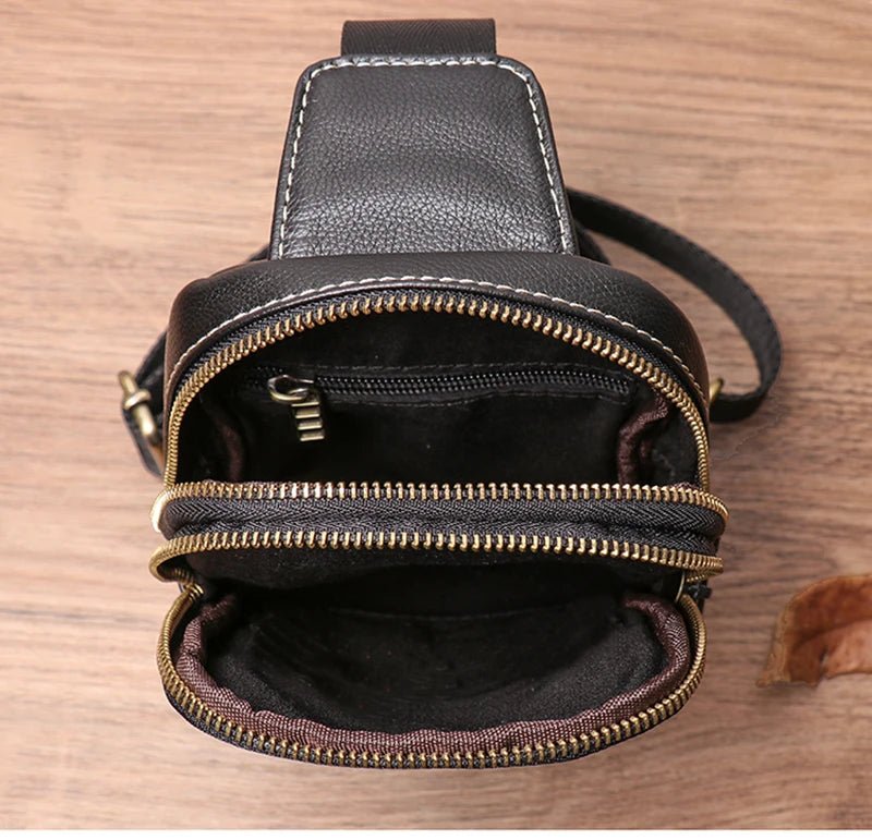 Sacoche Homme Cuir compacte "Le Tacticien" - Restaur Cuirs
