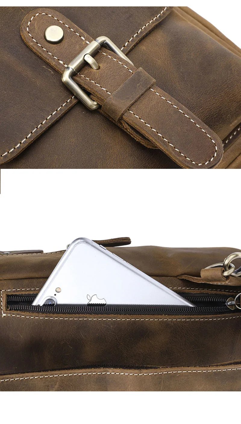 Sacoche Homme Cuir multifonction "Le Dynamo" - Restaur Cuirs
