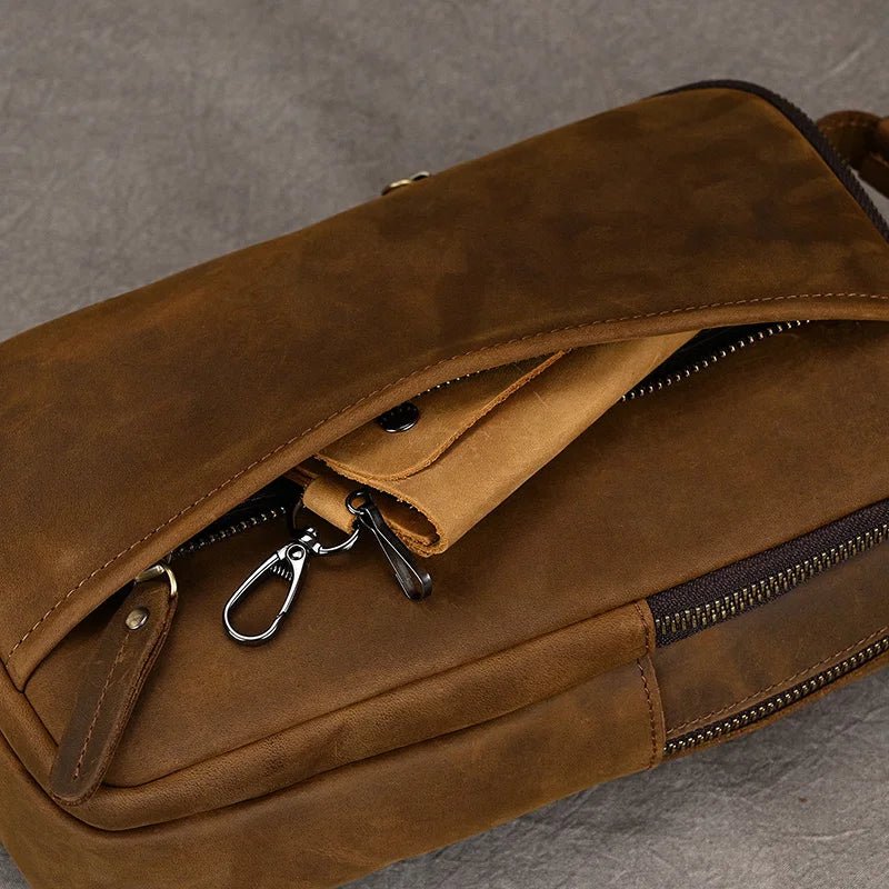 Sacoche Homme Cuir multifonction "Le Dynamo" - Restaur Cuirs